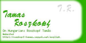 tamas roszkopf business card